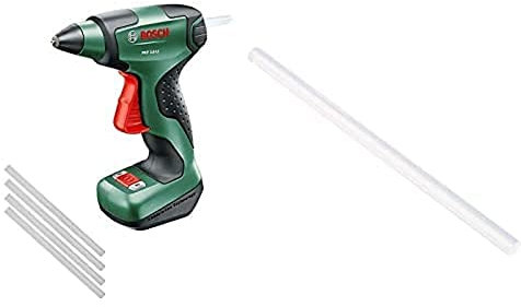 Bosch Akku Klebepistole PKP 3,6 LI + Klebesticks Cristal (10 Stück, Ø 7 mm)