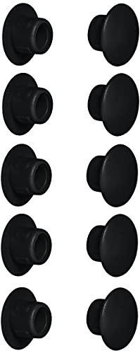 cyclingcolors 10x Abdeckkappen Kunststoff Blindbohrung Stopfen Blindstopfen Abdeckung Möbel (Ø8mm/schwarz RAL 9005)