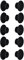 cyclingcolors 10x Abdeckkappen Kunststoff Blindbohrung Stopfen Blindstopfen Abdeckung Möbel (Ø8mm/schwarz RAL 9005)
