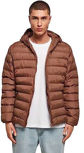 Urban Classics Giacca Invernale da Uomo con Cappuccio, Calda e Trapuntata, Piumino Adatto anche alle Mezze Stagioni Colore: bark, Taglia: L