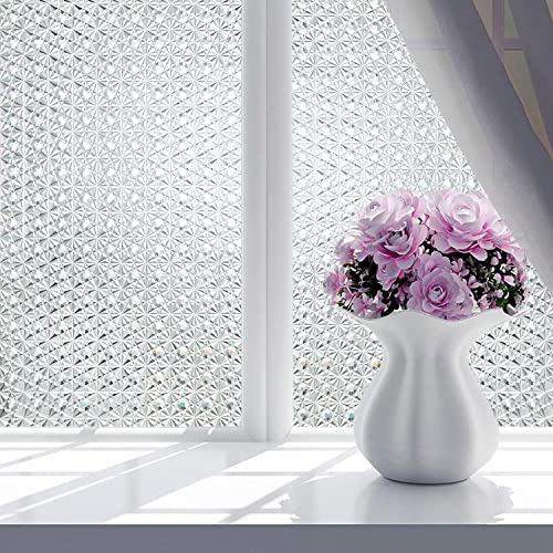 Privacy Window Film Non-Adhesive Window Film Static Cling Film Anti-UV Static for Office, Bathroom Living Room and Office (90 * 400cm)