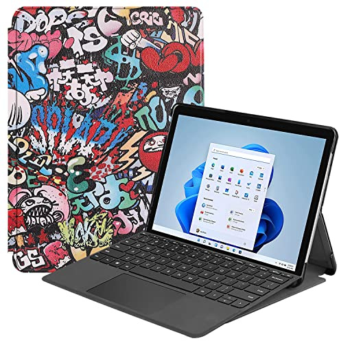 Lobwerk Schutzhülle für Microsoft Surface 8 Pro 13 Zoll Slim Case Etui mit Standfunktion und Auto Sleep/Wake Funktion