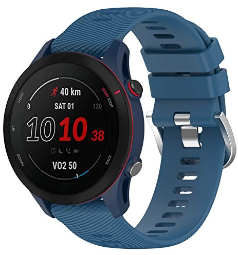 BoLuo 22mm Armband für Garmin Forerunner 255 Music/Garmin Forerunner 255 Uhrenarmbänder, Silikon Uhrenarmband Armbänder Strap für Garmin Venu 2 /Garmin vivoactive 4 / Coros Vertix/Apex Pro (blau)