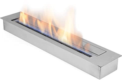 100 cm Edelstahl Brennkammer Doppelwandig 5,0 Liter | Bio Ethanol Brenner Einsatz | Einbaubrenner | auch Outdoor | Feuerstelle | Gartenfeuer