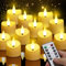 LED Tea Lights 12 Pack with Remote and Timer, Battery Operated Flameless Tea Lights, Flickering Candles for Weddings, Parties, Halloween, Christmas Home Decoration