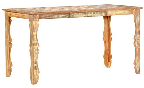 ZEYUAN Esstisch, Esszimmertisch, Baumkantentisch, Dining Tables, Esszimmermöbel, Küchentisch, 140×70×76 cm Recyceltes Massivholz