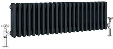 Manissa 3 Column Anthracite Traditional 300h x 800w Column Radiator Old Cast Iron Type School Radiator