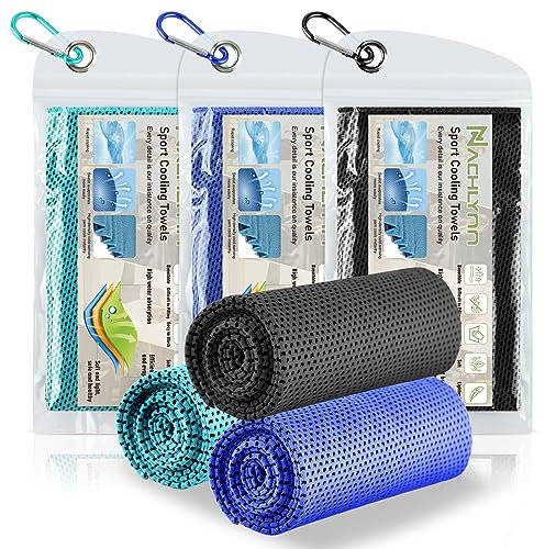 NACHLYNN Kühlendes Handtuch 3er Set, 100 x 30 cm Gym Handtuch Eiskalt Kühlen Handtuch Kühlend Mikrofaser Handtuch Cooling Towel für Fitness Sport Reise Yoga