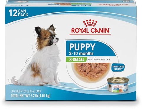 Royal Canin Size Health Nutrition X-Small Puppy Thin Slices in Gravy Dog Food, 3 oz (Pack of 12)