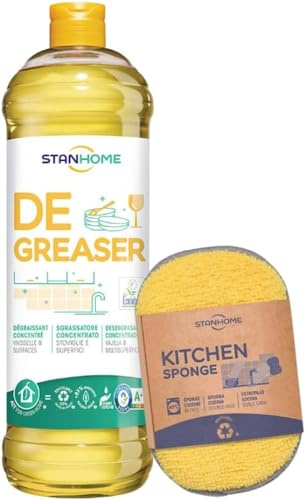 STANHOME Degreaser Pack Dégraissant Dégraissant Cuisine Éponge Biphasique Anti-graisse Absorbante pour plan de travail Nettoyage durable
