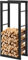 Laneetal Range-Bûches, Étagère pour Bois de Cheminée Intérieur Extérieur, 40x100x25 cm, Métal, Noir