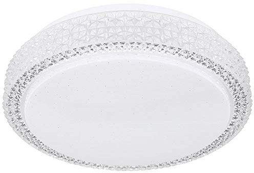 GLOBO Deckenleuchte Sterneneffekt Deckenlampe Kristalle Wohnzimmerleuchte Tageslichtleuchte, CCT, Metall, LED 12W 980Lm, DxH 30x8 cm