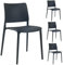 PAPATYA Joy-S 4er-Set Designer- Kunststoffstuhl, 200 kg belastbar, Leichter stapelbar Gartenstuhl, wetterfester Balkonstuhl, Terrassenstuhl, Hotelstühle, Restaurantstühle, Stapelstuhl (Anthrazitgrau)