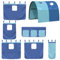 vidaXL Vorhänge, Vorhang Set für Hochbett Spielbett Kinderzimmer, Bettvorhang mit Tunnel, Spielvorhang Bettzubehör, Blau Polyester