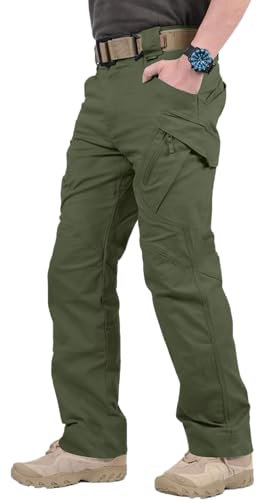 YAOBAOLE Pantalon De Travail Cargo Extensible Tactique Homme Treillis Vert Armée M