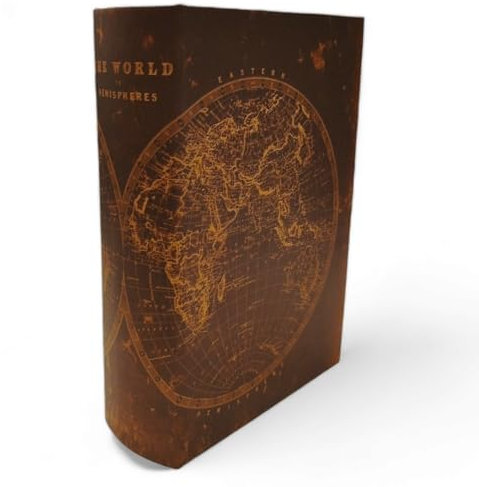 FTWDesign Große Aufbewahrungsbox Bücherbox aus Papier in Braun/Gold