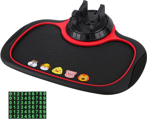 Delsen Auto Antirutschmatte Armaturenbrett,Non-Slip Multifunktionales Telefonpad,4-in-1,360 Grad Drehbare Autschfeste Telefonhalterung,Auto Antirutschmatte mit Handyhalterung
