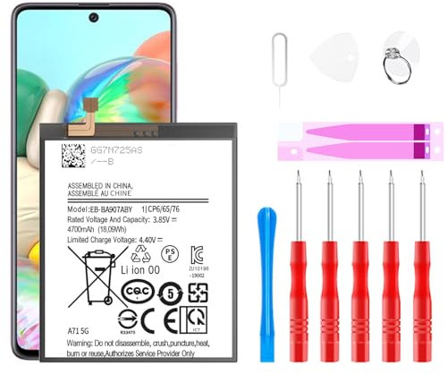 Akku für Samsung Galaxy A71 SM-A715F,4700mAh EB-BA715ABY Ersatzakku Für Samsung Galaxy A71 DuoS SM-A715F/DS | A71 5G SM-A716U Ersatzakku mit Werkzeugsätzen