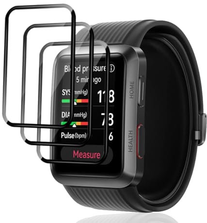 Phlleyaa Protector de pantalla para HUAWEI WATCH D Cristal Templado [3 unidades],Dureza 9H,Fácil montaje,Sin burbujas,Antiarañazos Protector para HUAWEI WATCH D Vidrio Templado