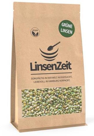 LinsenZeit – Grüne Linsen 600g – Berglinsen – Laird-Linsen - Großartige Proteinquelle - Vegan & ohne Zusatzstoffe & Premium Qualität