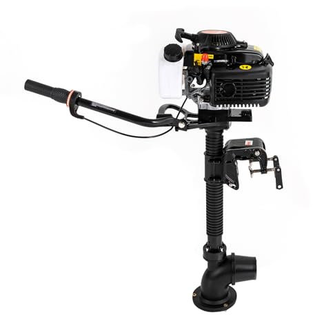 Tagtuell Motor Fuera de Borda 4 CV 4 Tiempos, 55 cc CDI Refrigerado por Agua, Motor de Gasolina para Botes Inflables y Barcos de Pesca