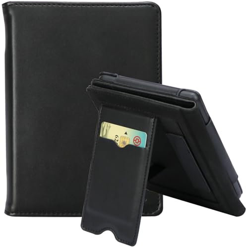 ZhaoCo Étui pour Kobo Clara BW/Clara Colour/Clara 2E, Tolino Shine Color/Shine 5/Shine 4, Coque Liseuse Housse de Protection en Cuir PU - Noir
