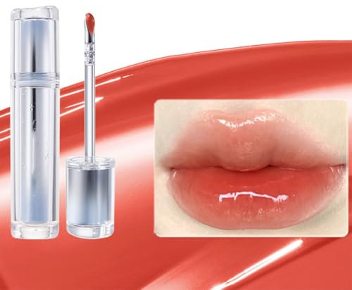 Judy Doll Lip Gloss, Feuchtigkeitsspendender Jelly-Lipgloss Lippentönung, 2024 Spiegel-Lipgloss Mit Metallapplikatorspitze - Langanhaltend Und Nicht Klebend(08#)