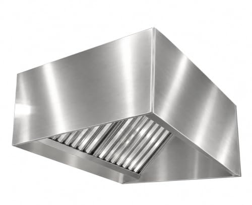 CAEXVEN Campana Extractora Industrial Modelo Rectangular en Acero Inoxidable para Pared o Central a Techo - 2 Filtros - 1027mm
