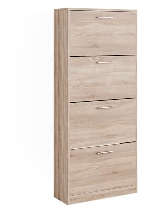 Vicco Schuhkipper Gizmo, Sonoma, 59 x 137 cm mit 4 Fächern, zur Aufbewahrung und Organisation von Schuhen einsetzbar