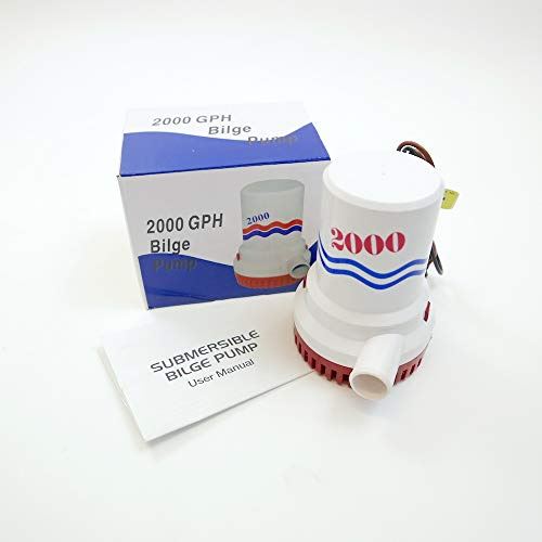 2000 GPH Submersible Bilge Pump, 24V DC for Marine Boat Yacht