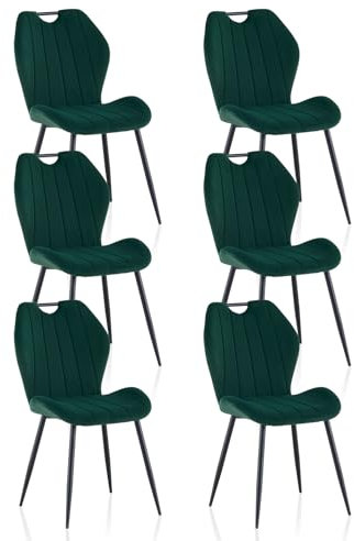 ZBAOLTO Esszimmerstühle 6er Set Samt, Stühle esszimmer Küchenstuhl Polsterstuhl Wohnzimmerstuhl mit Rückenlehne Metallbeine, Stühle essstühle für Esszimmer Wohnzimmer Küche Schlafzimmer,Grün