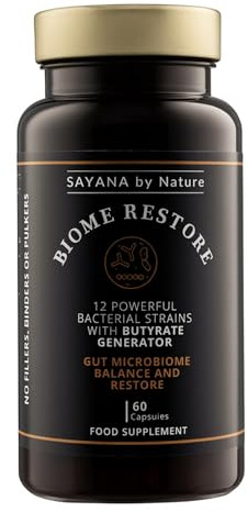 Biome Restore Probiotic + Prebiotic Supplement Capsules (60 Day Supply) – 30 Billion CFU, 12 Strain Gut Health Formula | Acid‑Resistant, Immune & Digestion Support – Vegan, No GMO, Gluten Free
