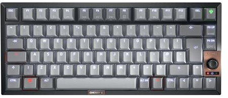 CHERRY KW 300W MX, Compact Mechanical Hot-Swap Keyboard, UK Layout (QWERTY), White Illumination, Windows Layout, MX2A SILENT RED Switches, Black