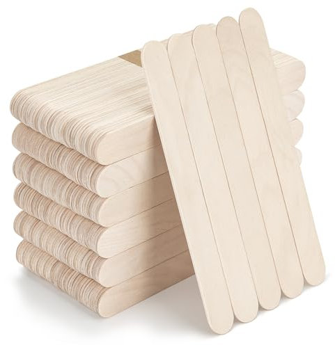 WISYOK 240 Palos de Madera de Abedul, 150x18mm, Depresores de Madera, Palitos de Paletas y Piruleta, para Manualidades en el Hogar y la Escuela