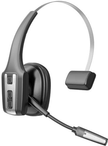 Witmur Trucker Bluetooth Headset, V5.3 Bluetooth Headphones with Mic,Wireless Headset with Active Noise Cancelling & Mute Button, 60Hrs Working Time for Truck Drivers,Business Travel,Online Meetings