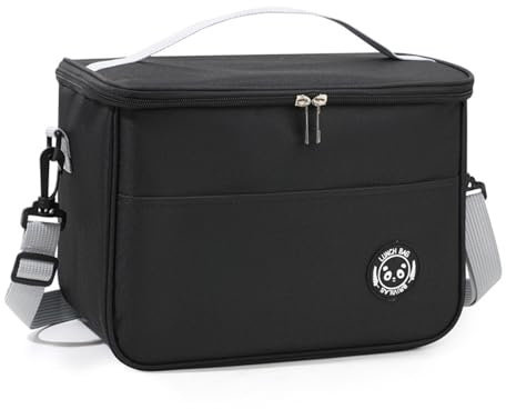 12.7L Family Picnic Cooler Thermal Lunch Cooling Bag for Work Beach Picnic Camping Keep Food Warm or Cold Insulated Cooling Bag for Camping,BBQ,Family,Car and Outdoor Activities (Black)