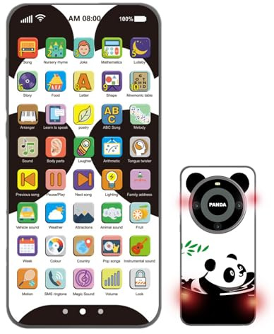 Smartphone Giocattolo Per Bambini, Finta Modello Telefono Cellulare | Gioco Didattico Touch Screen Cellulare | Con Telefono Touch Screen Leggero Ricaricabile Con Oltre 10.000 Funzioni, Contenut