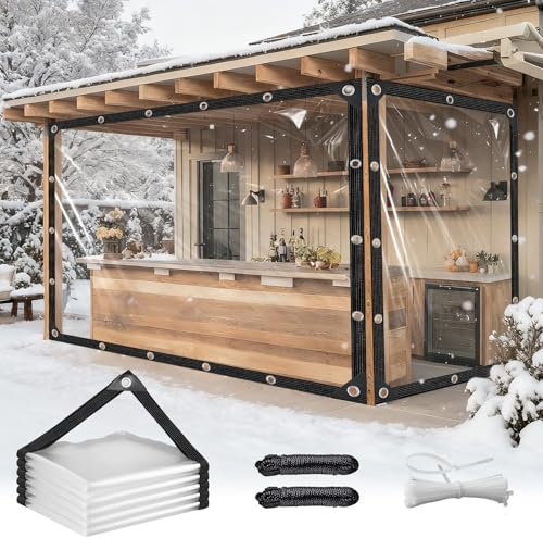 Bâche Transparente avec Oeillets Bâche imperméable Transparente 2x3m Bache de Protection en PVC pour extérieur Tente Balcon pergola Piscine Meubles de Jardin