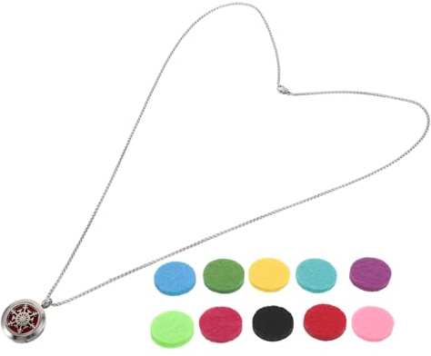 POPETPOP Collier Diffuseur Huiles Essentielles Portable Ajouré Flocon de Neige en Métal Inoxydable, Pendentif Aromathérapie Léger pour Femmes, Bijou Diffuseur Parfum Maison Bureau