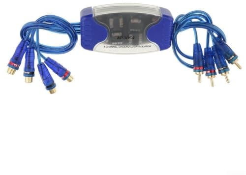 4-Kanal für rca Audio Rauschfilter 12V Auto Entstörer 4-Kanal | Beseitigt Brummen, 4 für rca Anschlüsse, vergoldete Kontakte, 12V Spannung, universelle Passform