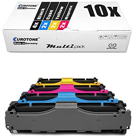 10x Müller Printware kompatibler Toner für HP Laserjet Pro 400 Color M 451 475 dw nw DN ersetzt CE410X-13A 305A 305X