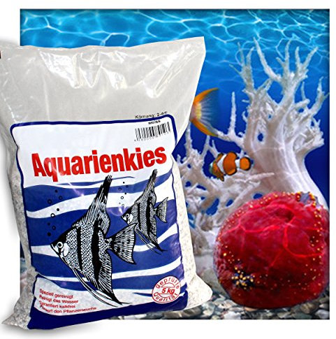 Kieskönig Aquariensand Aquariumsand Bodengrund 2-4 mm Aquarienkies hochrein Naturweiss 5 kg (1x 5 kg Sack)