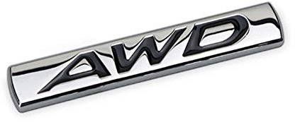 Dsycar 3D-Metall-AWD-Logo-Emblem für Heckklappe, Seitenaufkleber, Auto-Aufkleber, Chrom-Finish, Metall-Emblem, AWD-Abzeichen für Allradantrieb, SUV, Off-Road-Heckklappe (TYPE1# AWD)