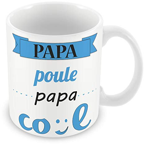Mug Céramique Tasse Papa Poule Papa Cool Bleu