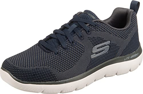 Skechers Men's Summits Brisbane Trainers, Navy Textile/Trim, 11 UK