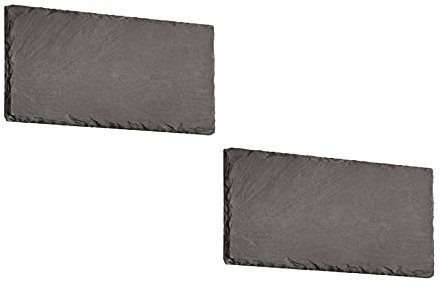 Flache Wandleuchten 2er SET aus schwarzem Schiefer, Breite 25cm