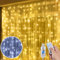 Anpro Tenda Luminosa - USB Tenda Luci 300 LED, 3x3m Lucine LED Decorative Adatto per Matrimoni, Feste, Giardino, Interno ed Esterno, Decorazioni Murali - Stringa di Luce Bianco Caldo + Bianca Fredda