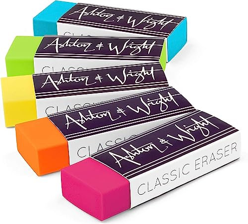 Ashton and Wright - Klassischer Radiergummi – latexfreier Kunststoffgummi (Tropical Tones, Pack of 5)