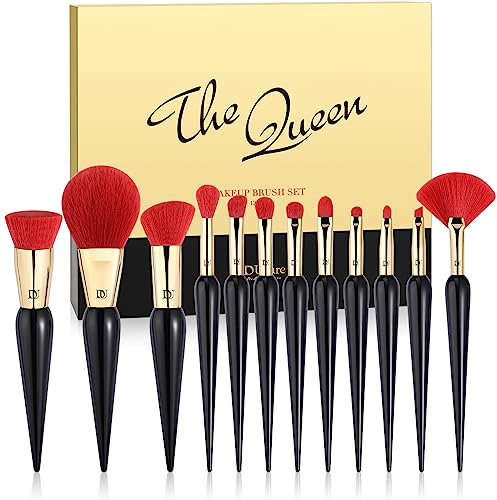 DUcare Make up Pinsel set 12 Stück The Queen Seris pinselset makeup Premium Synthetic Schminkpinsel set Kabuki Foundation Concealer Lidschatten Pinsel geschenke für frauen - mit Geschenkbox