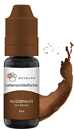 Wenburg Lebensmittelfarbe, hochkonzentriert, Made in EU. Zum Färben von Teig, Getränken (Nussbraun)